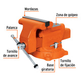 TORNILLO DE BANCO 8' USO INDUSTRIAL DE HIERRO NODULAR TRUPER