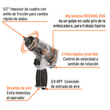 LLAVE (PISTOLA) DE IMPACTO NEUMÁTICA 1/2', TRUPER