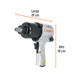 LLAVE (PISTOLA) DE IMPACTO NEUMÁTICA 1/2', IND, TRUPER