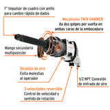 LLAVE (PISTOLA) DE IMPACTO NEUMÁTICA 1', IND, TRUPER