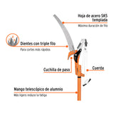 CORTADOR DE RAMAS ALTAS MANGO TELESCÓPICO 2.4 M ALUMINIO TRUPER