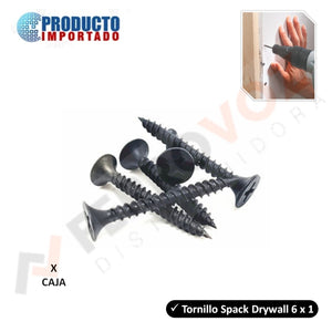 TORNILLO TROMPETA NEGRO DRYWALL PUNTA FINA 6 X 1" ( 1000 PCS )