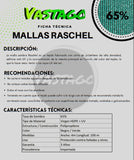 ROLLO MALLA RASCHEL VERDE/NEGRO  65%  4.2MTS X 100MTS