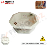 CAJA ELECTRICA OCTAGONAL PESADA BLANCO
