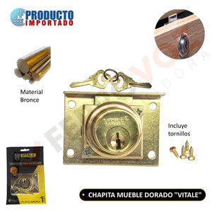 CHAPITA MUEBLE DORADO "VITALE"