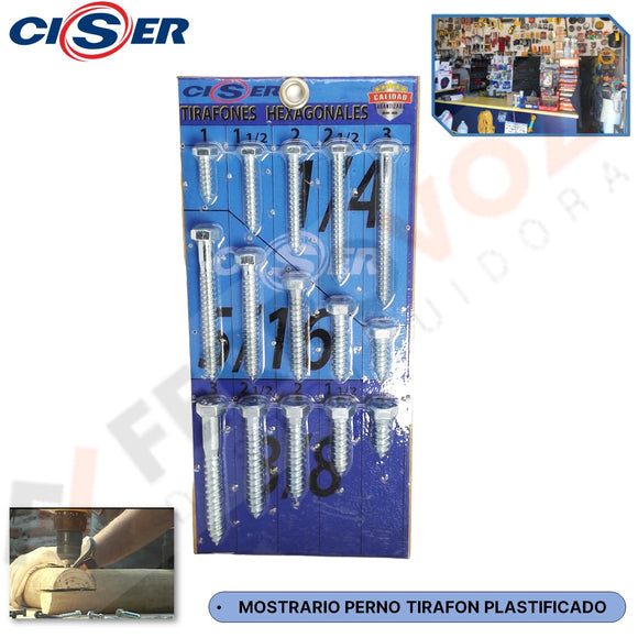 MOSTRARIO PERNO TIRAFON PLASTIFICADO