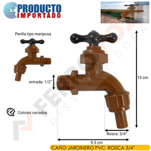 CAÑO JARDINERO PVC  ROSCA 3/4"