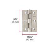 BISAGRA RECTANGULAR FIJA 2 1/2' ACERO INOXIDABLE, HERMEX ( 10 PCS )
