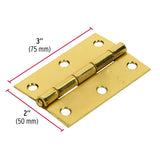 BISAGRA RECTANGULAR FIJA 3' ACERO LATONADO, HERMEX ( 20 PCS )