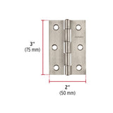 BISAGRA RECTANGULAR FIJA 3' ACERO INOXIDABLE, HERMEX ( 10 PCS )