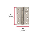 BISAGRA RECTANGULAR FIJA 4' ACERO INOXIDABLE, HERMEX ( 10 PCS )