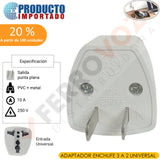 ADAPTADOR ENCHUFE 3 A 2 UNIVERSAL