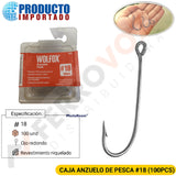 CAJA ANZUELO DE PESCA #18 (100PCS)