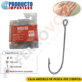 CAJA ANZUELO DE PESCA #20 (100PCS)