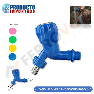 CAÑO JARDINERO PVC COLORES ROSCA 3/4"