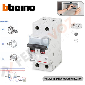 PACK LLAVE TERMICA MONOFASICA 32A " BTICINO COMERCIAL" (5PCS)