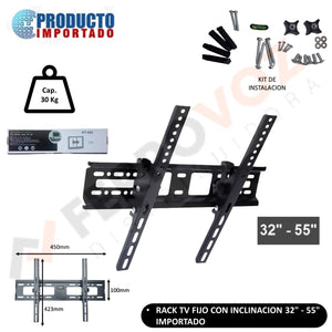 RACK TV FIJO  CON INCLINACION 32" -  55" IMPORTADO