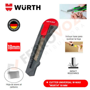 CUTTER UNIVERSAL W-MAX "WURTH" 18 MM