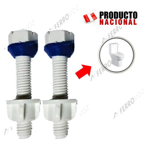 SET PERNO PVC ANCLAJE TANQUE INODORO ( 10 pcs )