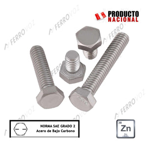 PERNO HEXAGONAL 1/4" x 3/4" ZINCADO (565gr=100pcs) no inc. tuerca