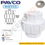 UNION UNIVERSAL "PAVCO" 1/2" PVC C/ROSCA