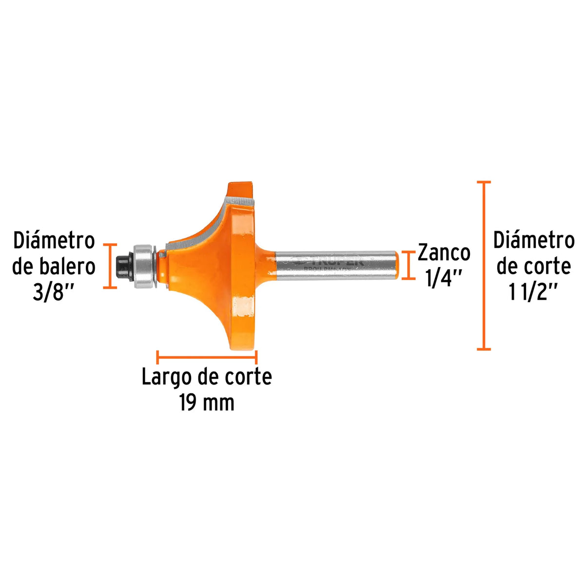 BROCA PARA ROUTER, REDONDEADO CON MOLDURA, 1-1/2' CON BALERO – FERROVOZ ...