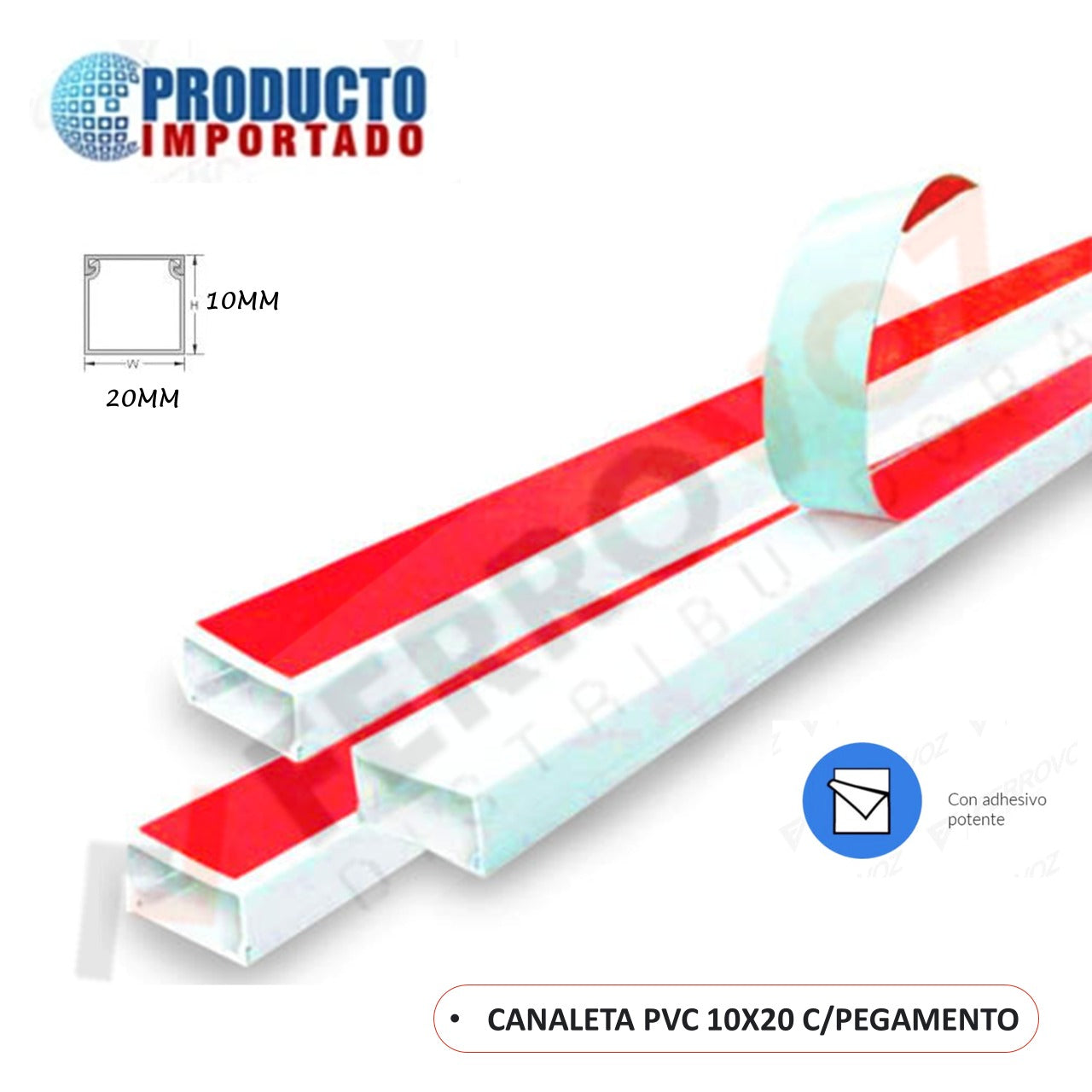 CANALETA PVC 10X20 C/PEGAMENTO – FERROVOZ IMPORT