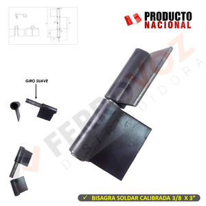 BISAGRA SOLDAR CALIBRADA 3/8 X 3" (xunidad)