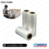 CINTA STRETCH FILM 15" X 20UM  800 G (4 PCS)  ALTA ELASTICIDAD