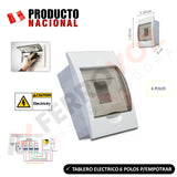 TABLERO ELECTRICO 6 POLOS P/EMPOTRAR