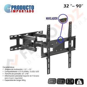 RACK TV PANTOGRAFO 32" - 85" IMPORTADO (DOS BRAZOS PARALELOS)