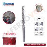 BROCA CONCRETO LISO 3/16" ( 10 PCS )