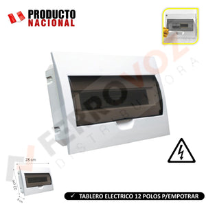 TABLERO ELECTRICO 12 POLOS P/ EMPOTRAR