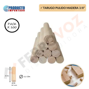 TARUGO MADERA 3/8" (≈ 100PCS APROX)