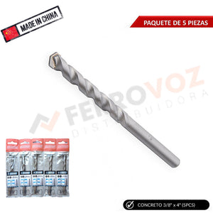 BROCA CONCRETO 3/8" x 4" (5PCS)