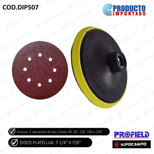 DISCO PLATO LIJA C/REPUESTO 7 1/4" - 14MM