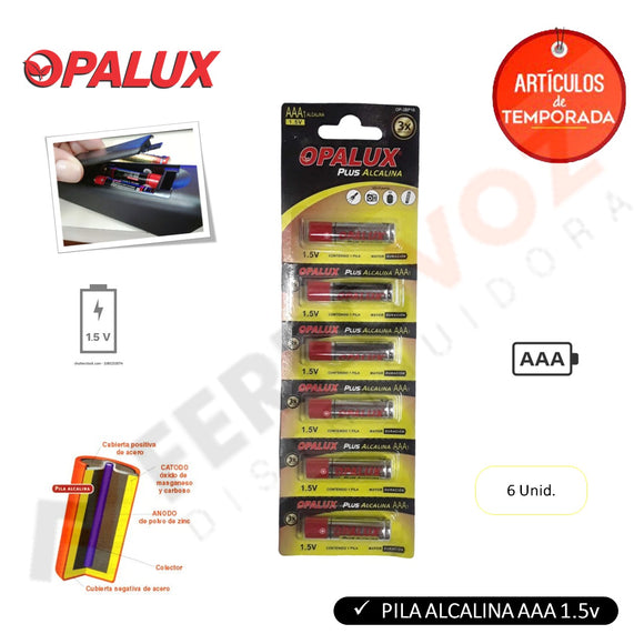 PILA ALCALINA AAA 1.5A (6PCS)