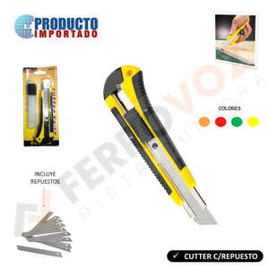 KIT CUTTER REFORZADO METAL 18mm CON REPUESTO