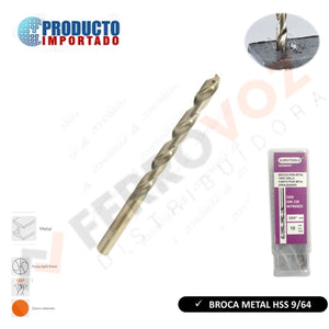 BROCA METAL HSS 9/64"≈ 3.5MM (10PCS)