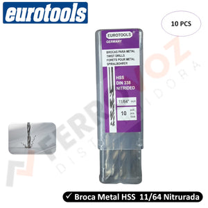 BROCA METAL HSS 11/64"≈ 4.36MM (10PCS)