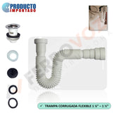 TRAMPA CORRUGADA FLEXIBLE 1 1/4"- 1 1/2"  INCLUYE DESAGUE