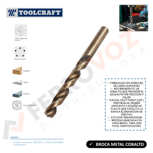 BROCA METAL COBALTO 7/16"≈ 11.11mm (5 PCS)