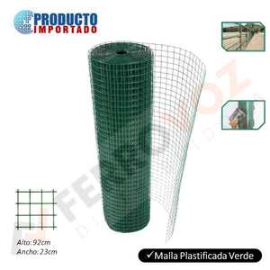 MALLA PLASTIFICADA VERDE 1/2" X 1/2" ( 30 mts ) 10 KG