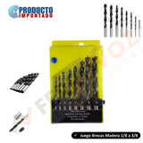 JUEGO DE BROCAS DE MADERA (8PCS) DE 1/8" A 3/8"