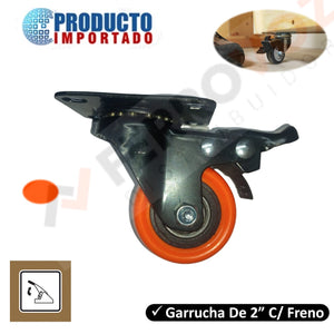 GARRUCHA MOVIL PLATAFORMA FRENO PESADO  2"  60 kg